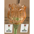 Tulp waxinelichthouder glas abrikoos 22cm 