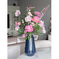Zijden boeket Pink inclusief vaas