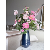 Zijden boeket Pink inclusief vaas
