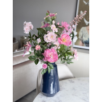 Zijden boeket Pink inclusief vaas