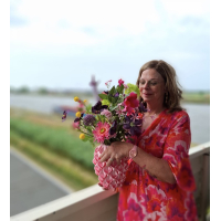 3d print vaas met zomers zijden boeket