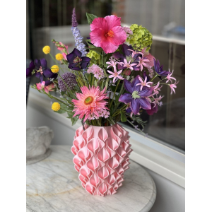 3d print vaas met zomers zijden boeket