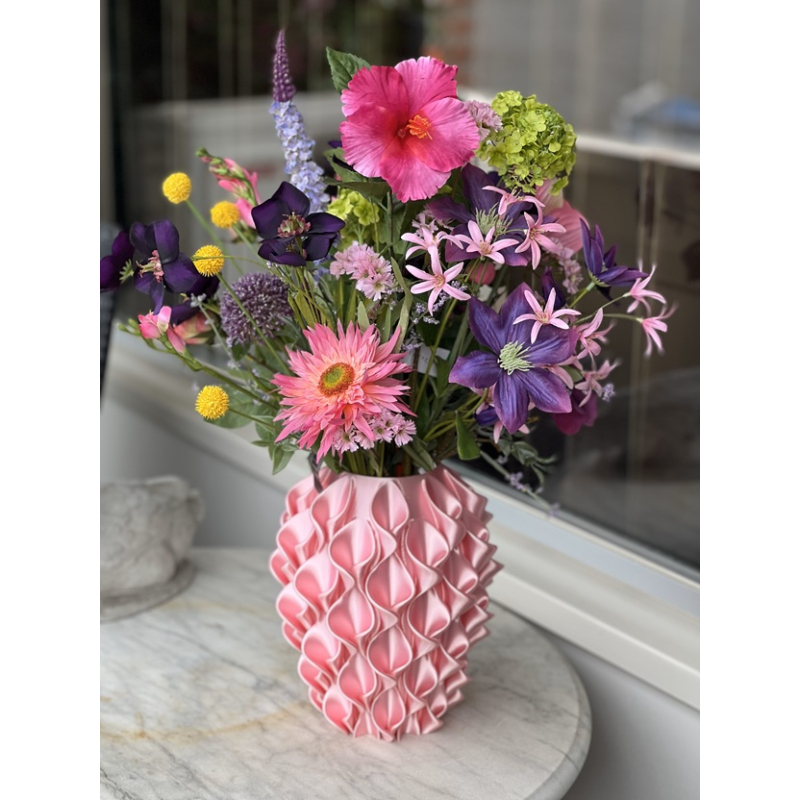 3d print vaas met zomers zijden boeket