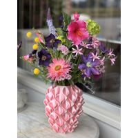 3d print vaas met zomers zijden boeket