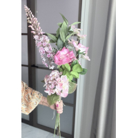 Zijden boeket zacht roze