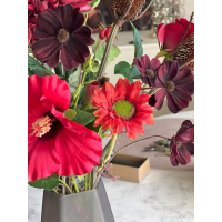 Herfst boeket Red inclusief vaas