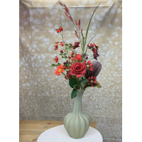 Zijden boeket Red inclusief vaas