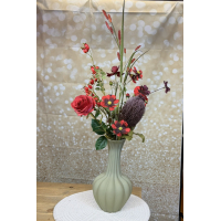 Zijden boeket Red inclusief vaas