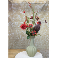 Zijden boeket Red inclusief vaas