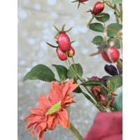 Zijden boeket Red inclusief vaas