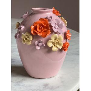 Vaas Flower Roze H15cm