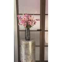 Zijden boeket roze met gratis vaas 