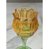 Tulp waxinelichthouder oranje/geel 17.5cm