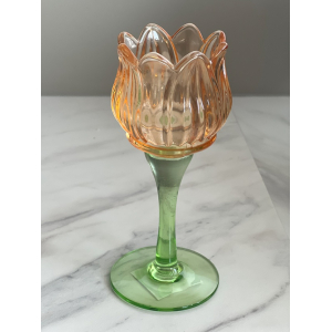 Tulp waxinelichthouder Peach 17.5cm