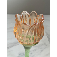 Tulp waxinelichthouder Peach 17.5cm