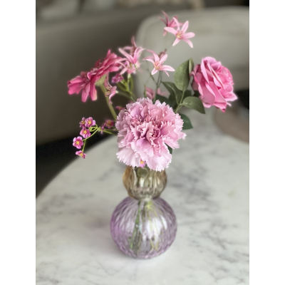 Tulp vaasje met zijden bloemen