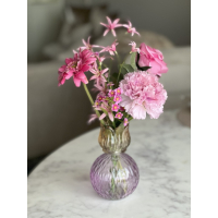 Tulp vaasje met zijden bloemen