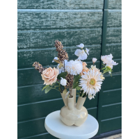 Zijden boeket inclusief tuit vaas