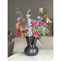 Zijden boeket inclusief tuit vaas