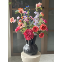 Zijden boeket inclusief tuit vaas