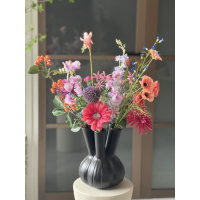 Zijden boeket inclusief tuit vaas