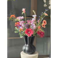 Zijden boeket inclusief tuit vaas