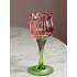 Tulp waxinelichthouder glas roze 17.5cm