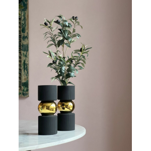 J-Line vaas zwart/goud