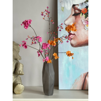 Vaas inclusief zijden bloemen