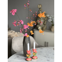 Vaas inclusief zijden bloemen