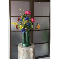 Vaas inclusief zijden bloemen