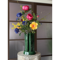 Vaas inclusief zijden bloemen
