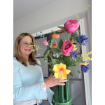 Vaas inclusief zijden bloemen