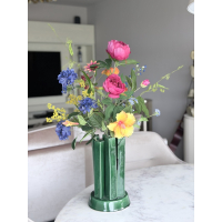 Vaas inclusief zijden bloemen