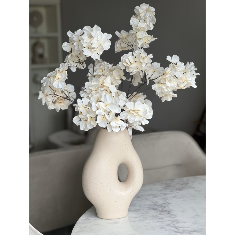 Donut vaas inclusief zijden Hydrangea