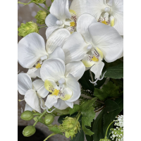 Zijden boeket wit inclusief vaas