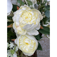 Zijden boeket wit inclusief vaas