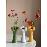 Bloem vaas geel H25cm