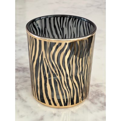 Zebra print waxinelichtje houder 10cm Zebra print waxinelichtje houder 10cm