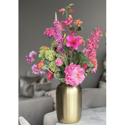 Zijden boeket Pink Lady inclusief vaas