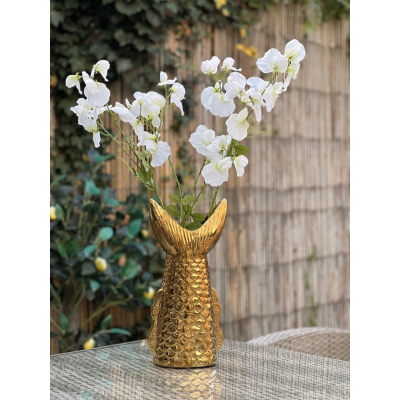 Vis staart vaas met Lathyrus Vis staart vaas met Lathyrus