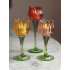 Tulp waxinelichthouder glas roze 17.5cm