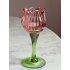 Tulp waxinelichthouder glas roze 17.5cm