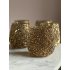 Waxinelicht houder brons/goud strass 