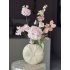 Zijden boeket inclusief bloemvaas creme