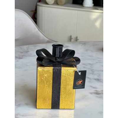 Cadeau kandelaar zwart/goud
